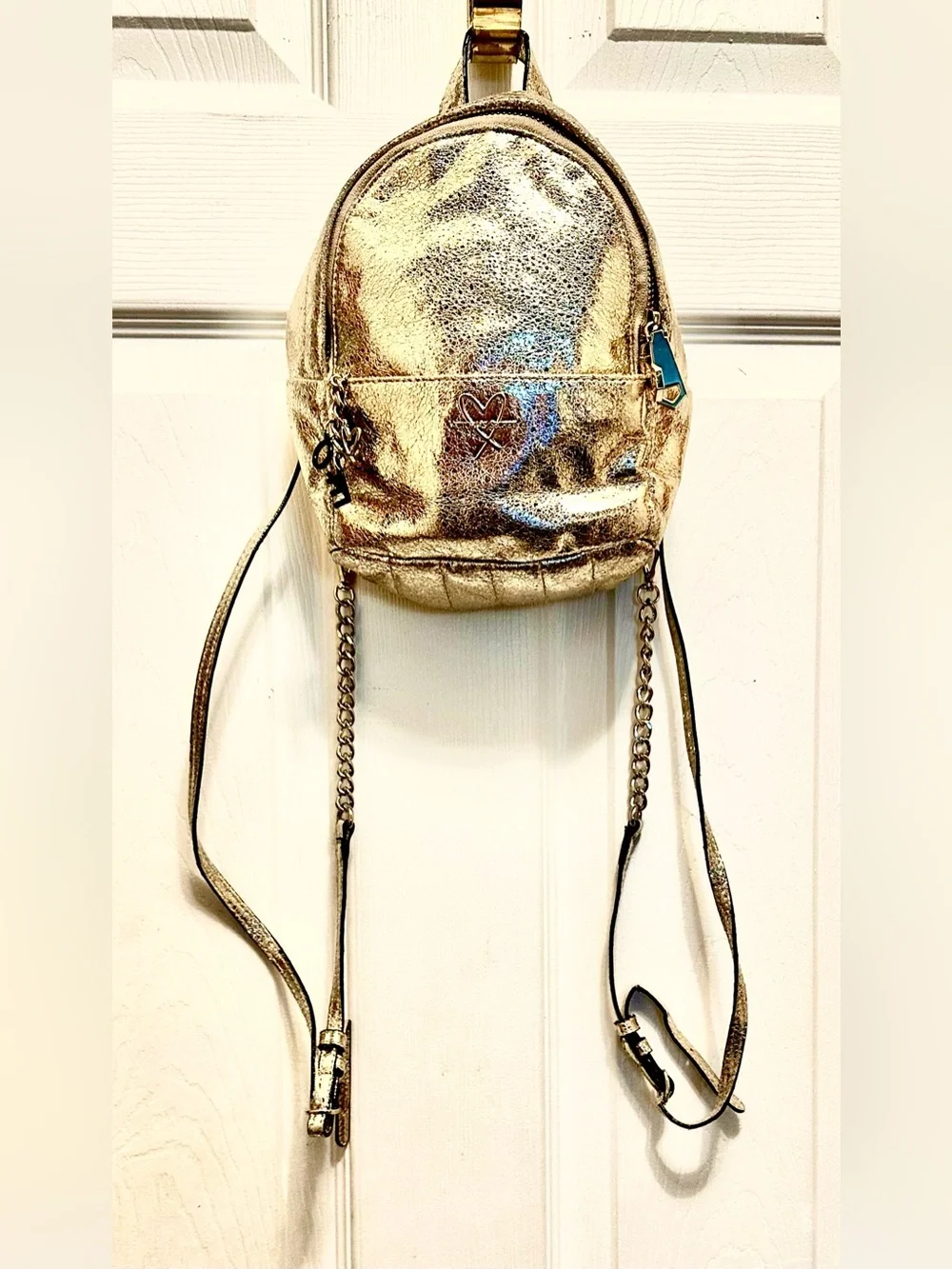 Victoria Secret Metallic Crackle Mini City Backpack
